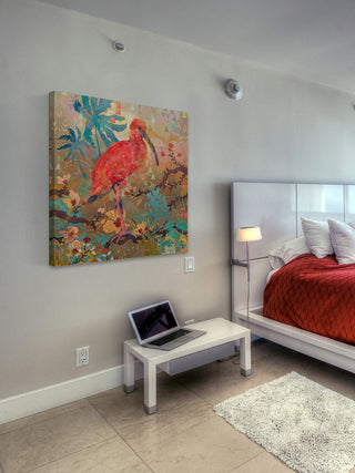 "Scarlet Ibis" Painting Print on Wrapped Canvas