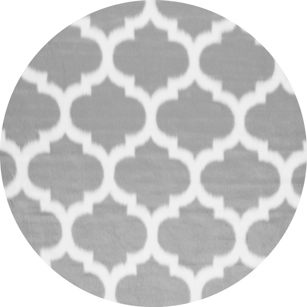 Nuloom Faux Sheepskin Shaunna Rug, Grey 5'Round