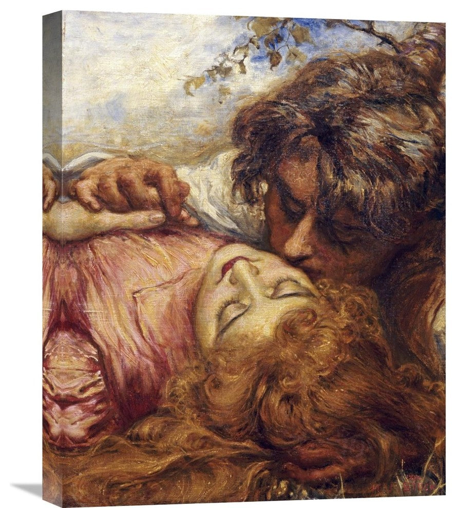 "The Kiss" Stretched Canvas Giclee by Henry John Stock, 18"x22"