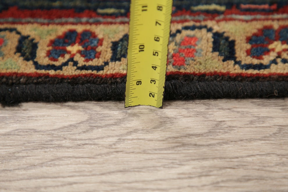 Consigned, Traditional Handmade Persian Oriental 11' Vintage Rug, Black, 4'x11'