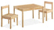 Olive & Opie Della 3-Piece Traditional Wood Kids Table & Chair Set in Natural