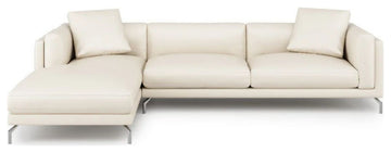 Valencia Zadar Leather 3 Seats & Left Chaise ,Beige