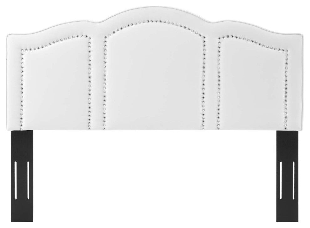 Headboard, King Size, Velvet, White, Modern Contemporary, Bedroom Master Suite