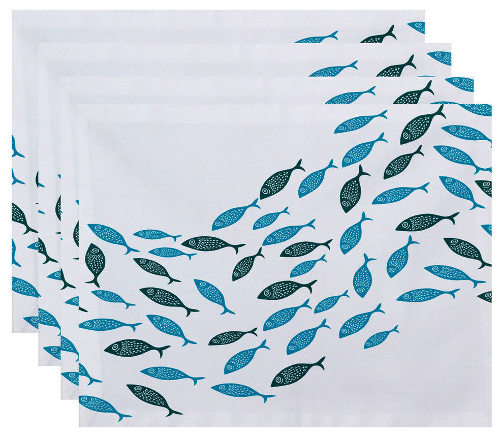 18"x14" Escuela, Animal Print Placemat, Turquoise, Set of 4