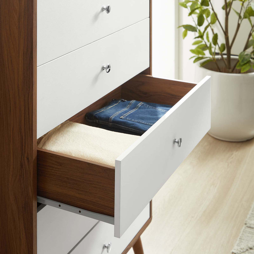 Transmit 5-Drawer Chest, Walnut White