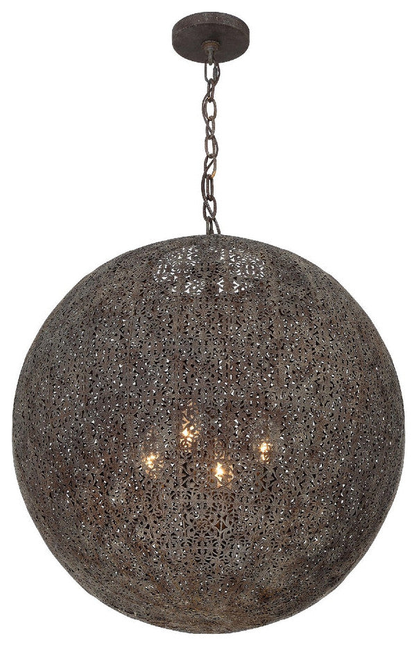 Crystorama JAS-A5014-FB, 4-Light Chandelier, Forged Bronze