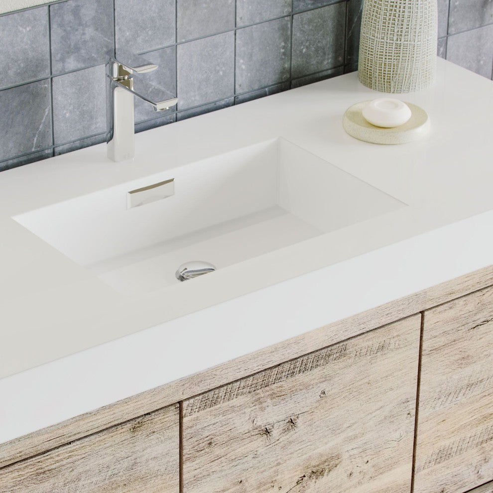 Boutique Bath Vanity, Natural Wood, 48", Single Sink, Freestanding