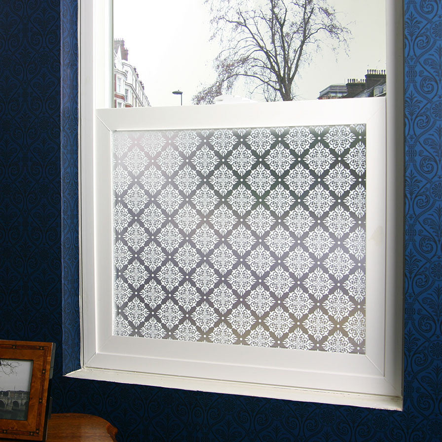 Damask Privacy Window Film, Standard 36"x48"