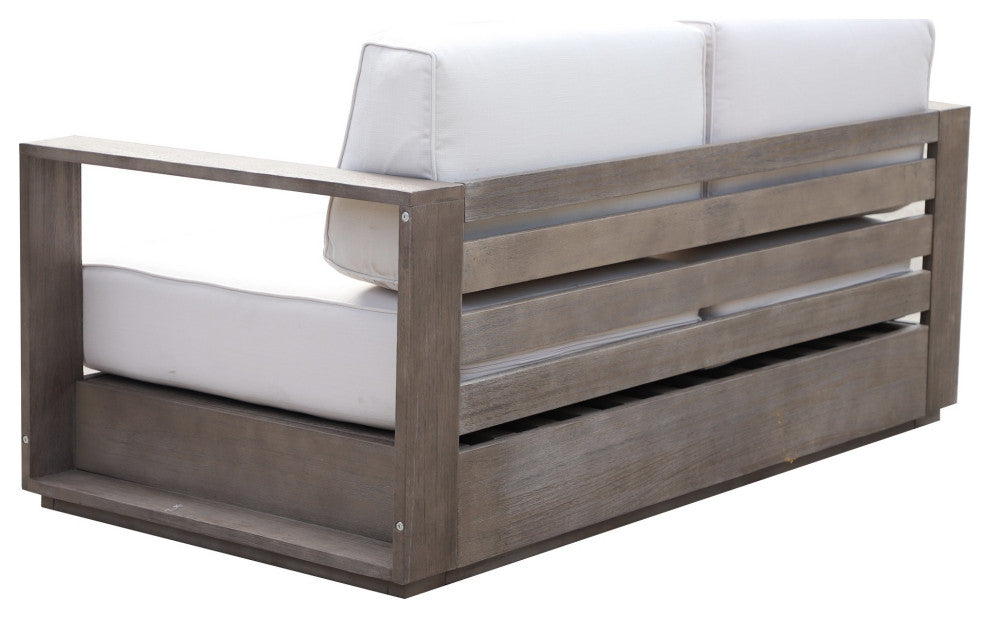Benzara BM287825 Sofa, Burnt Brown Eucalyptus Wood Frame, Thick Cushioning