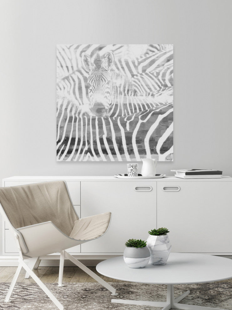 "Zebra Stare" Print on Canvas, 48"x48"