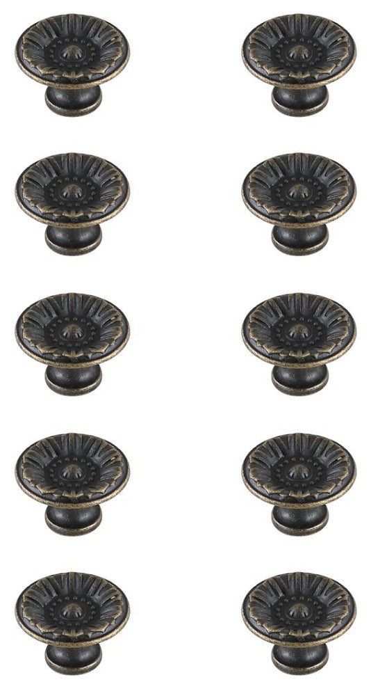 KB2010-AB-10PK Corio 1.1" Mushroom Knob, Set of 10, Antique Bronze