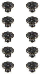 KB2010-AB-10PK Corio 1.1" Mushroom Knob, Set of 10, Antique Bronze