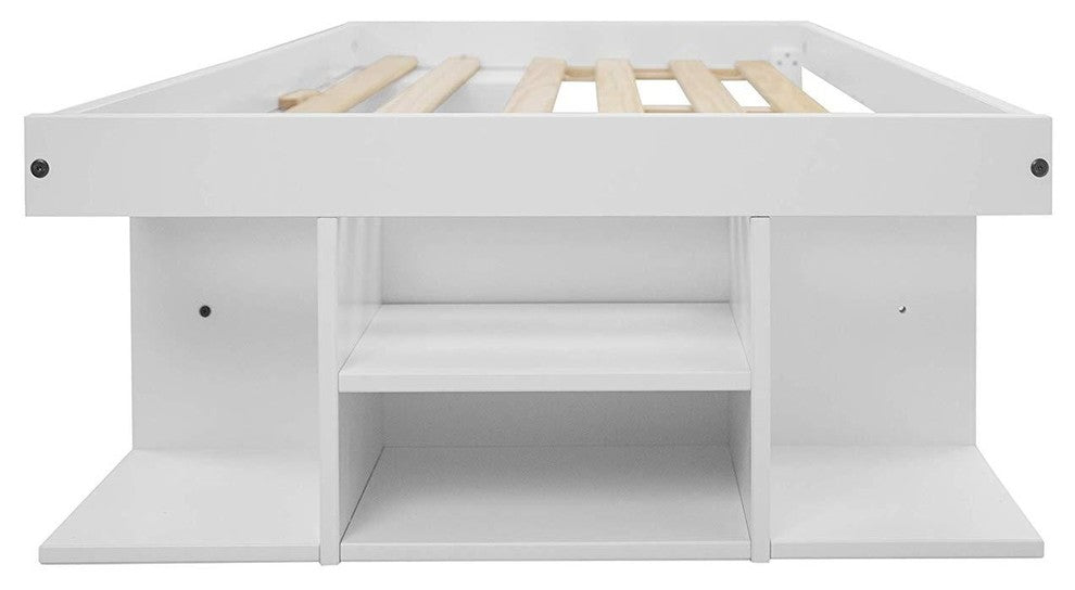 Memomad Bali Storage Platform Bed with Drawers (Twin Size, Off White)