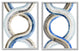 Two Dimensional Spiral Helix Brown Blue Abstract Lines,2pc, each 16 x 20