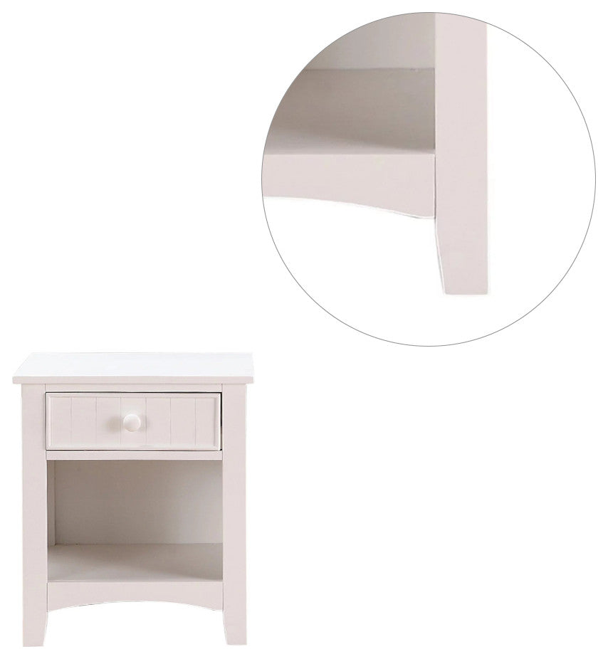 Wooden Night Stand, White