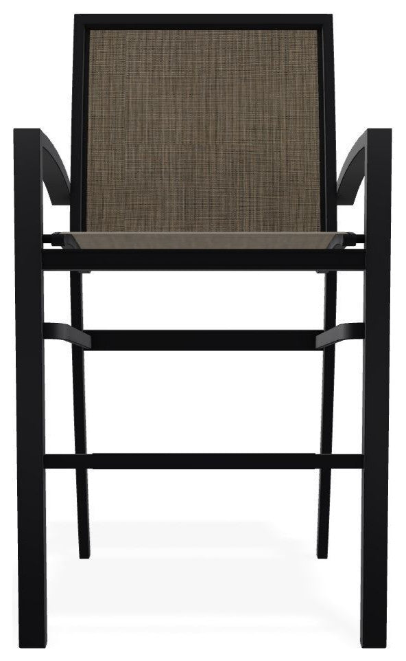 Kendall Sling Bar Height Stackable Outdoor Stool, Kora/Black
