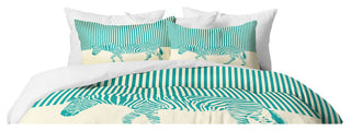 Deny Designs The Red Wolf The Zebra Duvet Cover Set