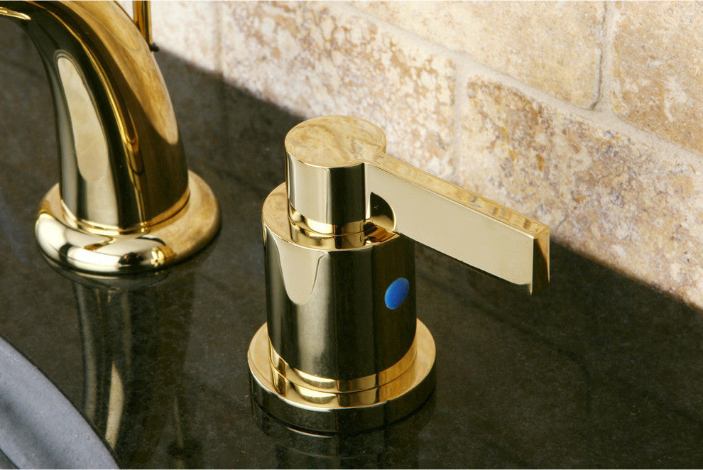 Kingston Brass Widespread Bathroom Faucet, Polished Brass