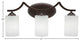 Zilo 3-Light Bath Bar, Dark Granite Finish With 4" White Muslin Glass