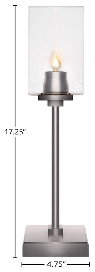 Luna 1-Light Table Lamp, Graphite/Square Clear Bubble