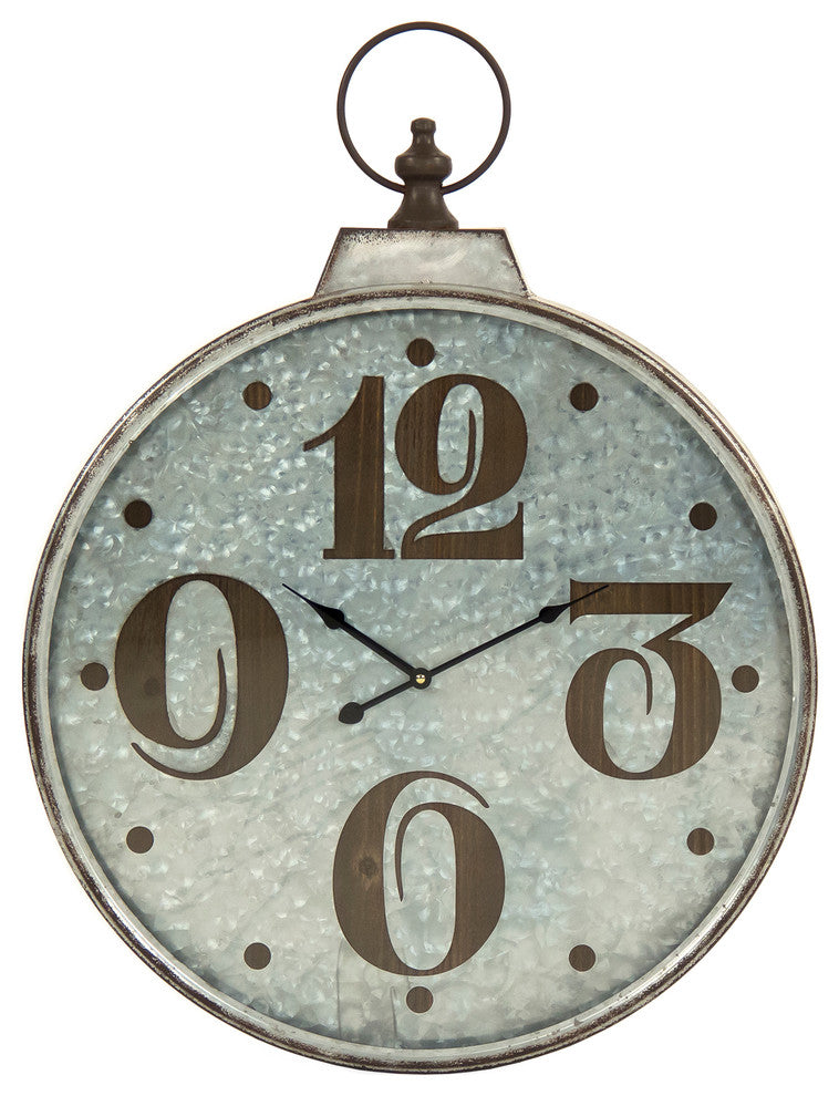Retro Circular Distressed Metal Clock