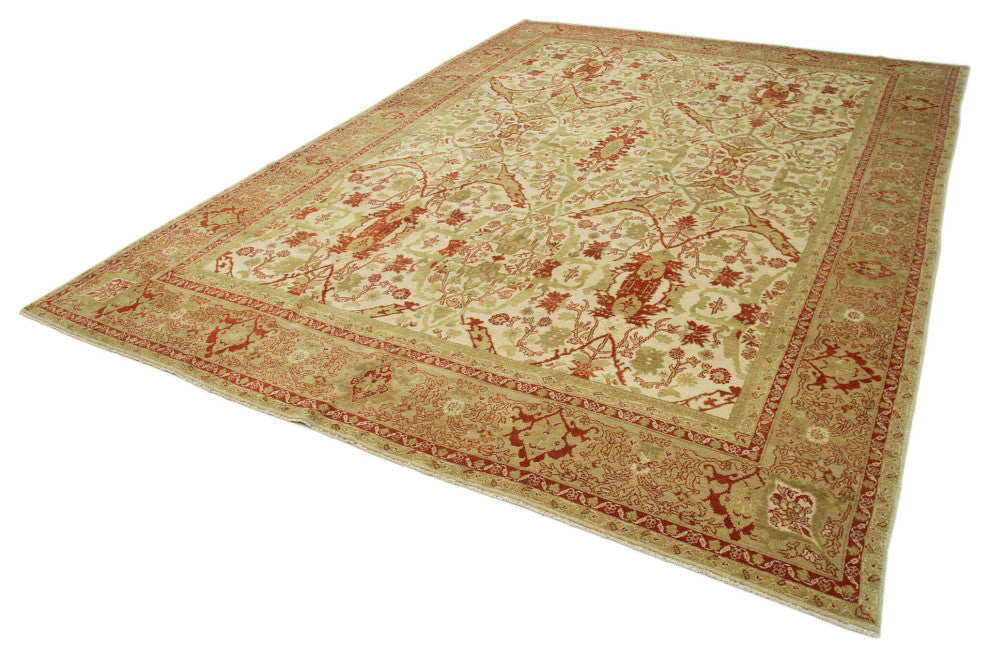 Rug N Carpet - Handmade Oriental 8' 8" x 12' 6" Decorative Oushak Area Rug