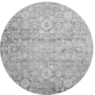 Premium Machine Washable Mayfield AMF651 Silver 8' x 8' Round Rug