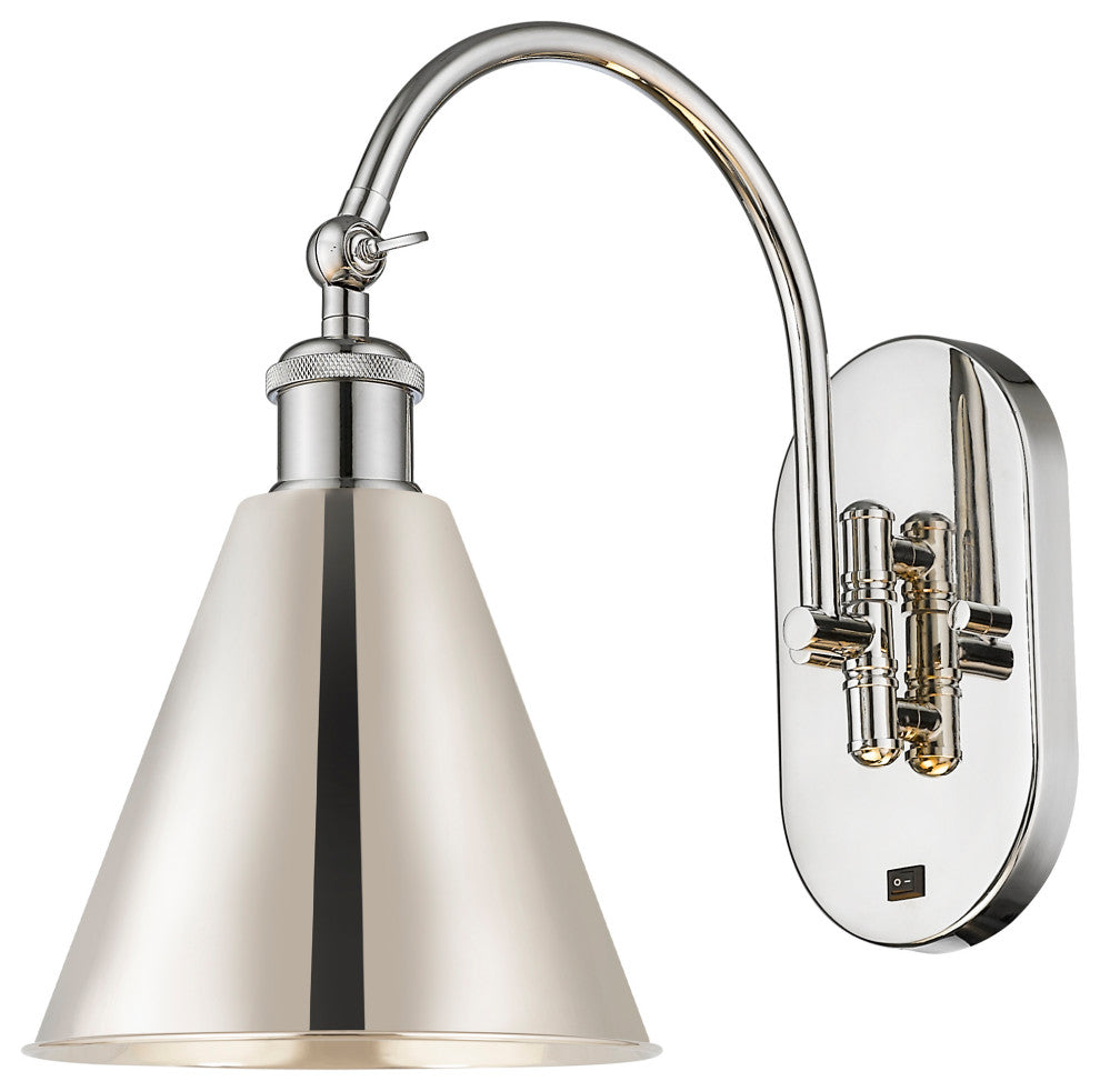 Ballston Cone Sconce, Polished Nickel