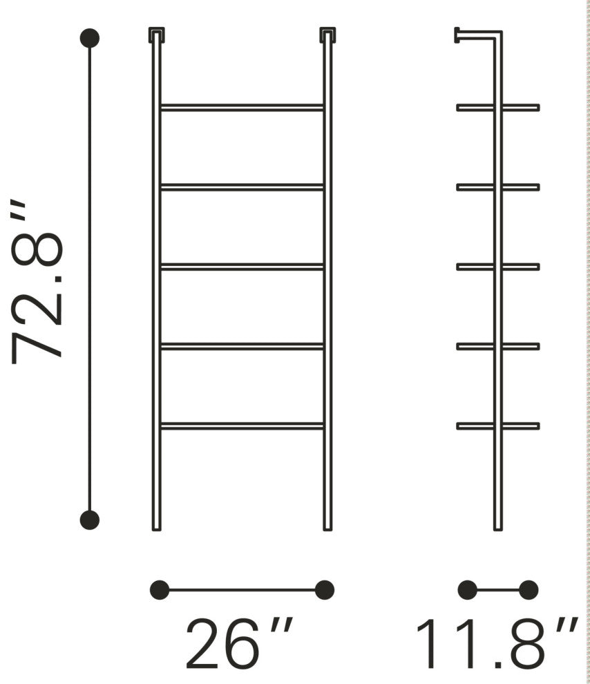 Bookcase Wall Shelf Rack, Metal Iron, Gold, Lounge Cafe Lobby Hospitality