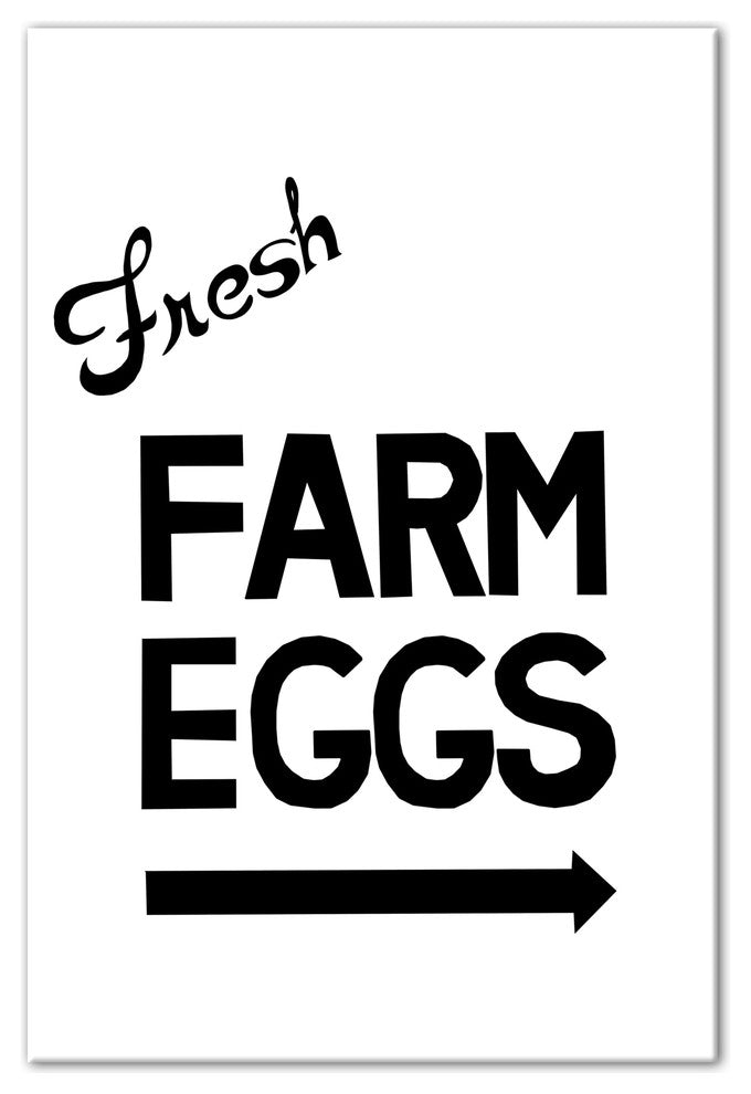 Fresh Farm Eggs 12x18 Canvas Wall Art