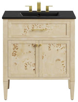 Modway Elysian 30" Modern Wood Bathroom Vanity in Black and Burl Oatmeal