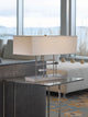 Cavaletti Table Lamp, Dark Smoke Finish, Flax Shade