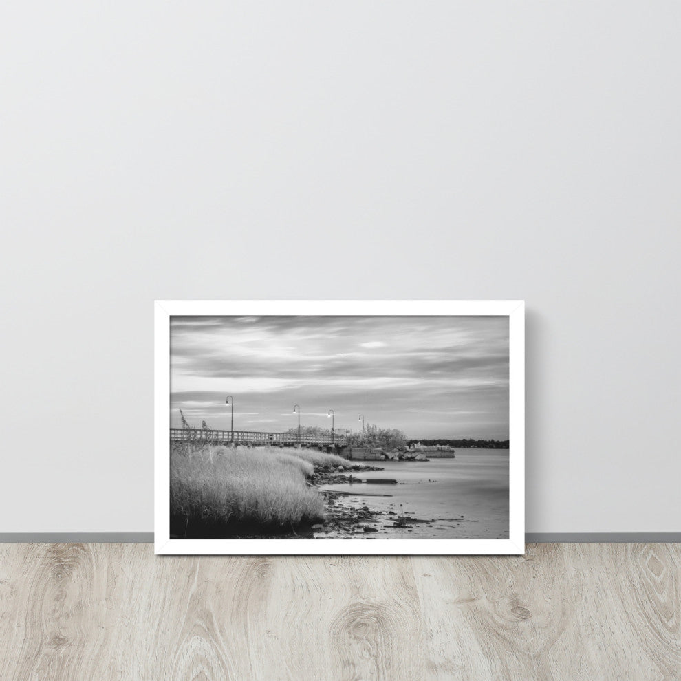 Historic New Castle 2 Coastal Landscape Framed Photo Paper Wall Art Prints, White, 12" X 18"