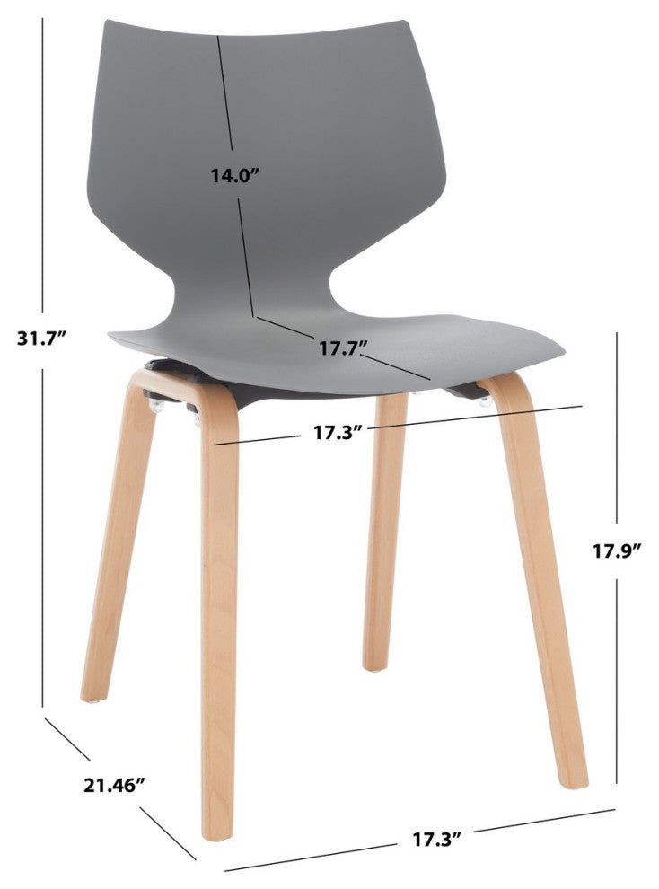 Safavieh Couture Darnel Molded Plastic Dining Chair, Grey/Natural