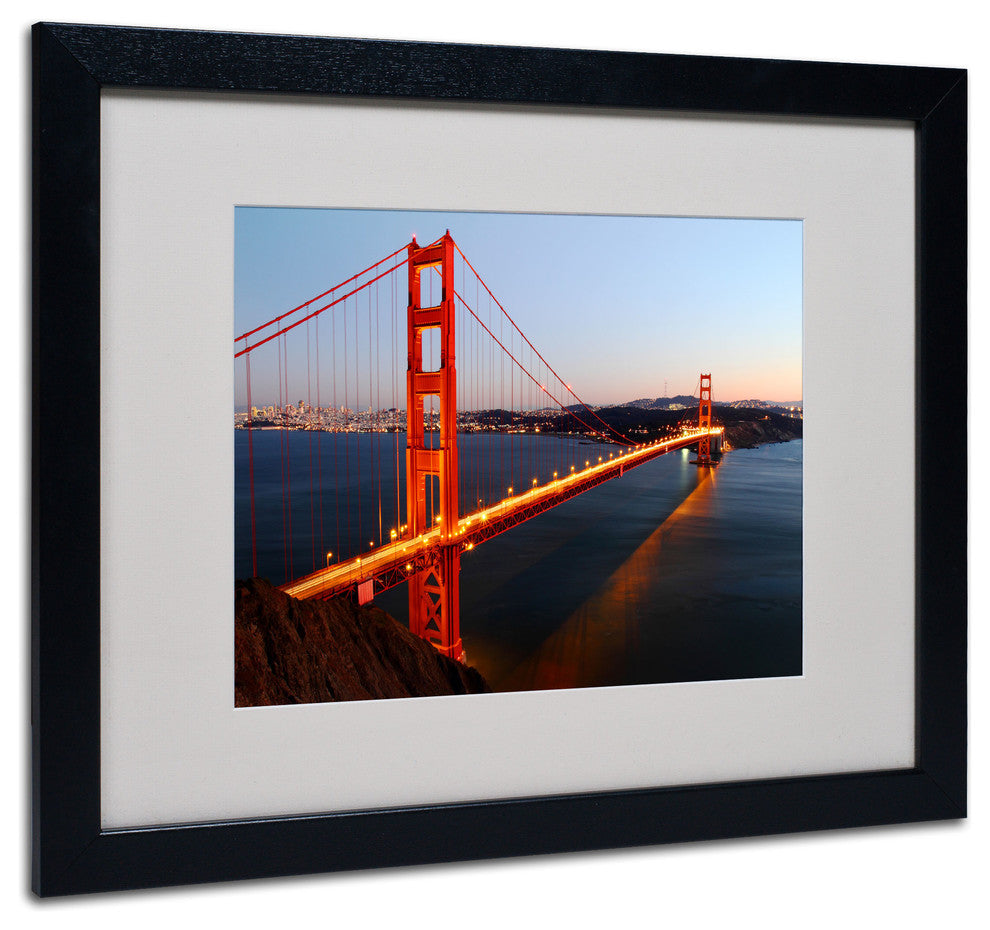 'Golden Gate SF' Matted Framed Canvas Art by Pierre Leclerc