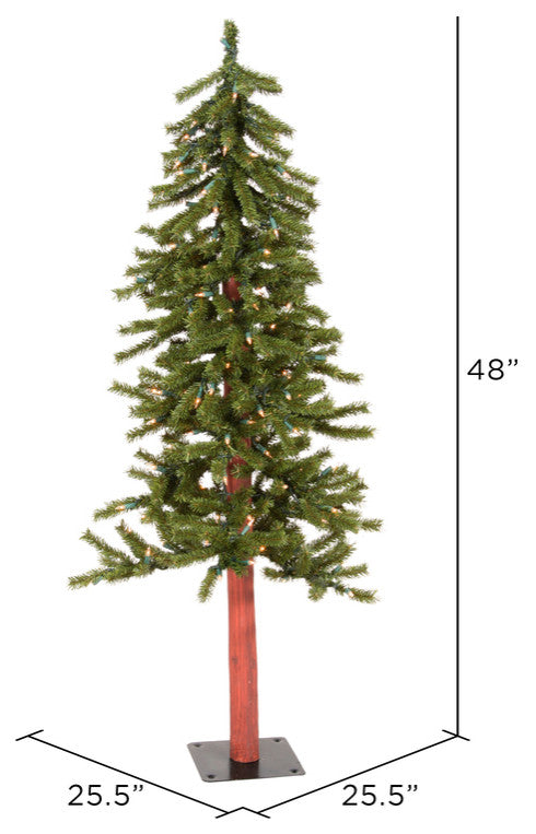 Vickerman A805141 4' Natural Alpine Artificial Christmas Tree, Clear Lights
