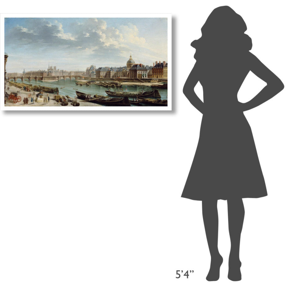 "A View of Paris with the Ile de la Cite" Paper Art, 42"x24"