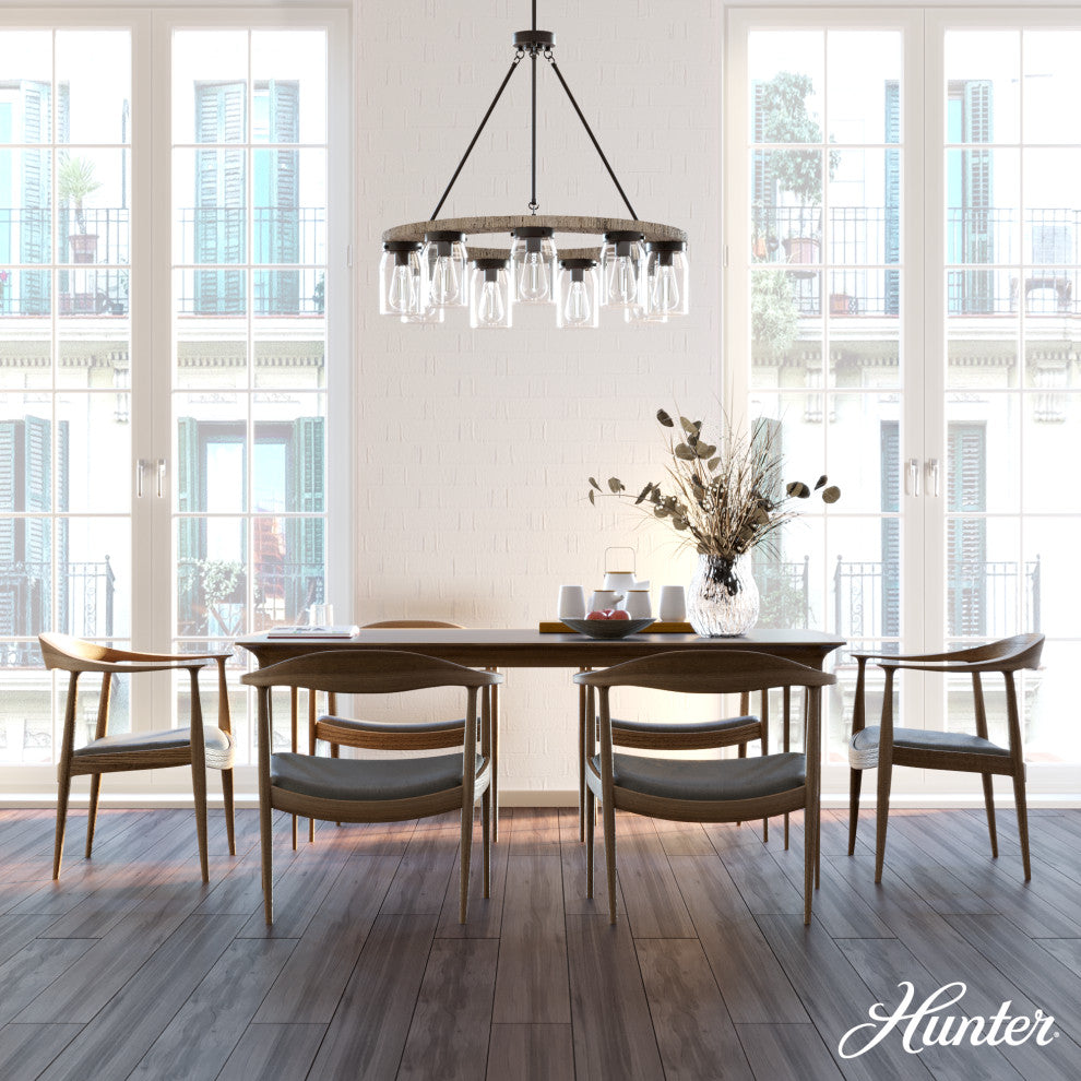 Devon Park Onyx Bengal and Barnwood 9 Light Chandelier Ceiling Light Fixture