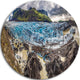 Huge Vatnajokull Glacier Panorama, Landscape Disc Metal Artwork, 38"