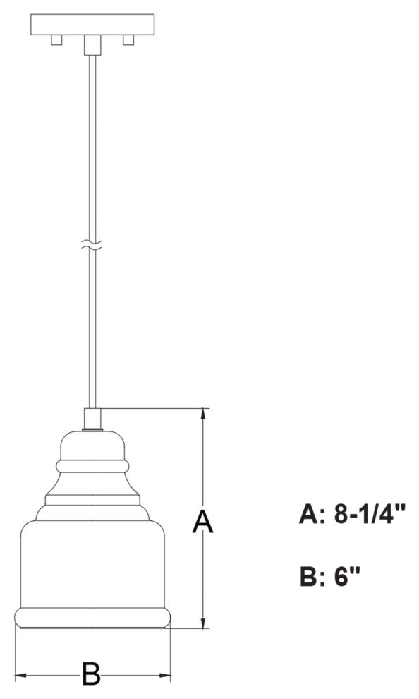 Vaxcel Lighting P0378 Millie 6"W Mini Pendant - Matte Black