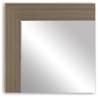 Meade Framed Wall Mirror, Aged Nickel, 20"x48"