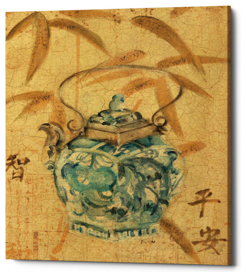 Epic Graffiti ''Asian Teapot II'' by Cheri Blum, Giclee Canvas Wall Art, 16"x18"