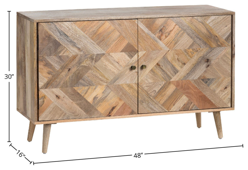 Whitaker 2-Door Mango Wood Chest, Natural