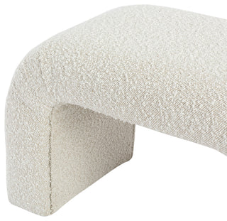 Niagara Boucle Fabric Upholstered Bench, Cream, 52" Wide