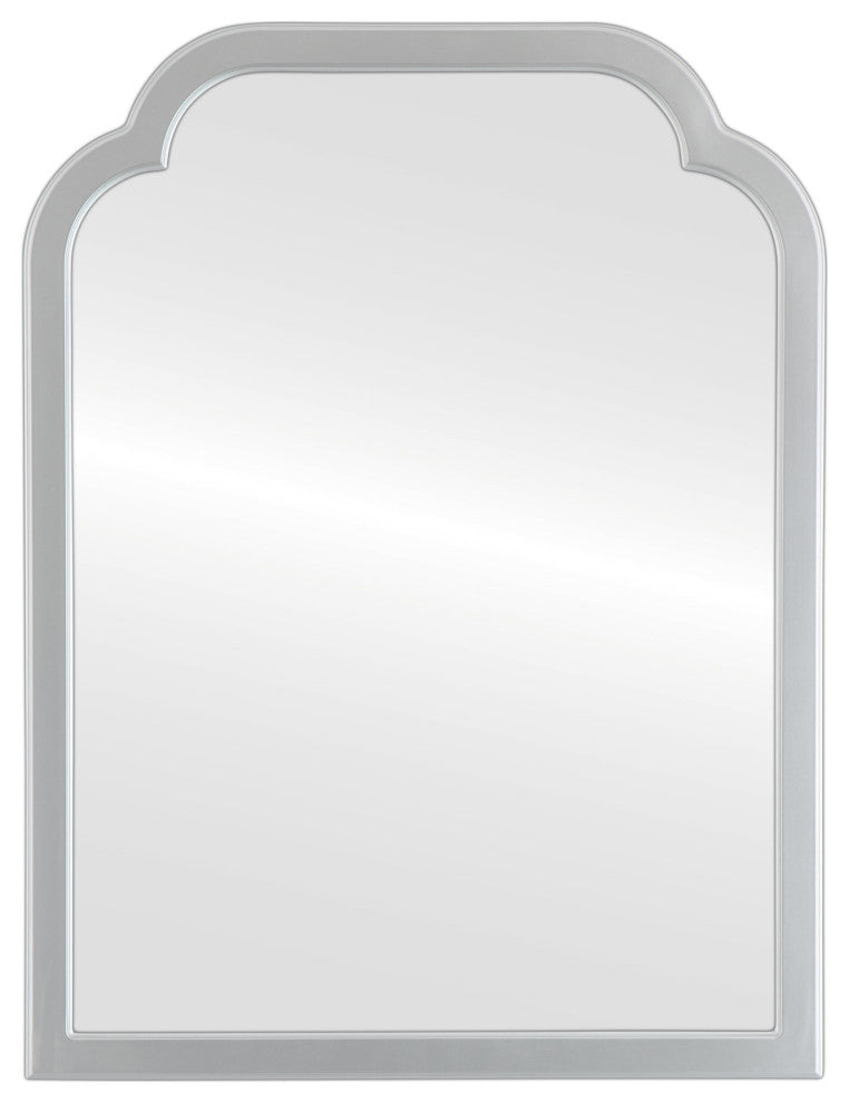 Pescara Framed Vanity Mirror, Clover Cathedral, 24.4"x32.4", Silver Spray