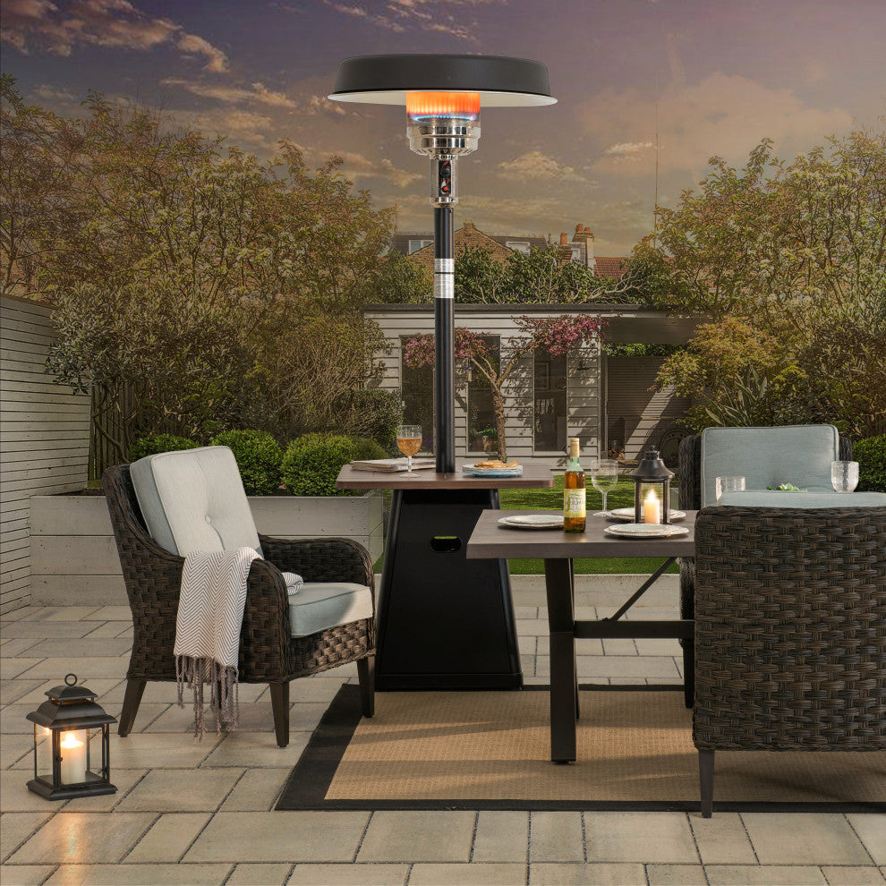 Sunjoy 45,000 BTU Black Steel Frame Outdoor Patio Standing Propane Heater