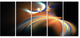 Brown Floating Fractal Designs, Abstract Art on Canvas, 60"x28", 5 Panels