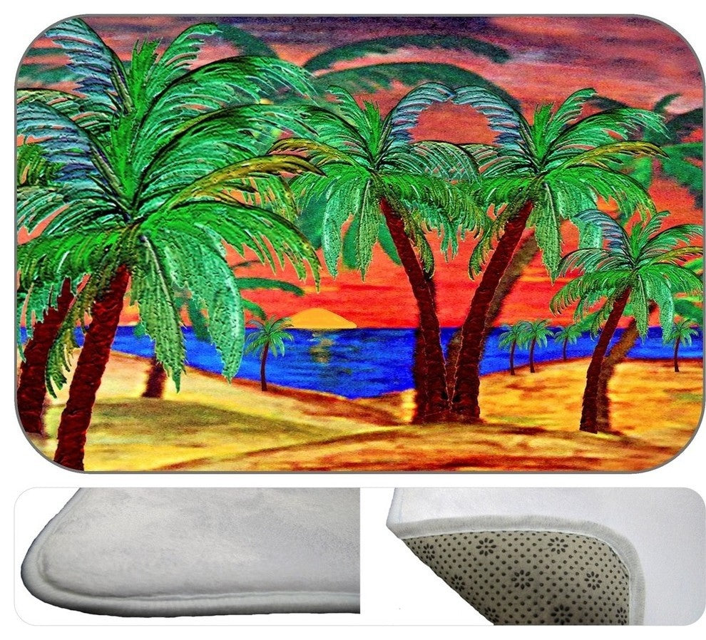 Sun Set Fire Plush Bath Mat, 20"x15"
