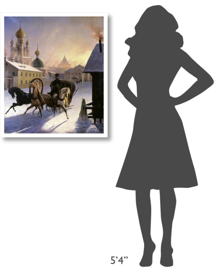 "Troika on St. Petersburg Street" Print by Carl von Hampeln, 27"x32"