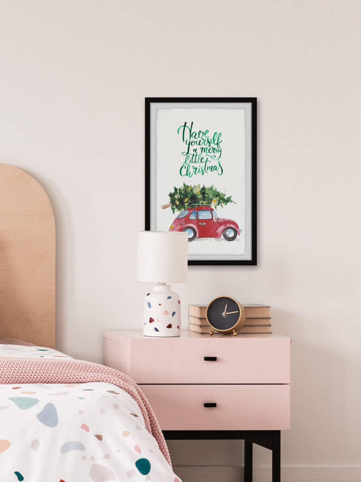 "A Merry Little Christmas" Framed Painting Print, 12x18